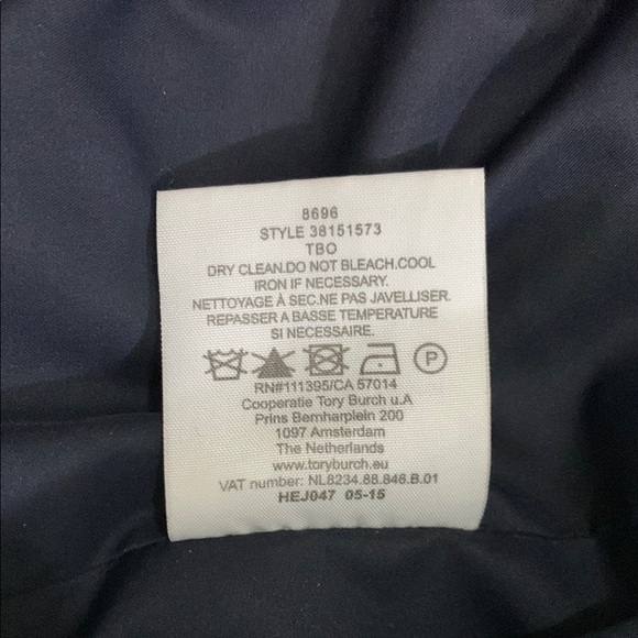 Tory Burch Dark Blue Quilted Vest with Gold Accents - Picture 8 of 10